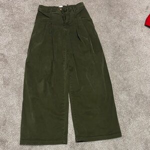Anthropologie Olive Wide Leg Pants